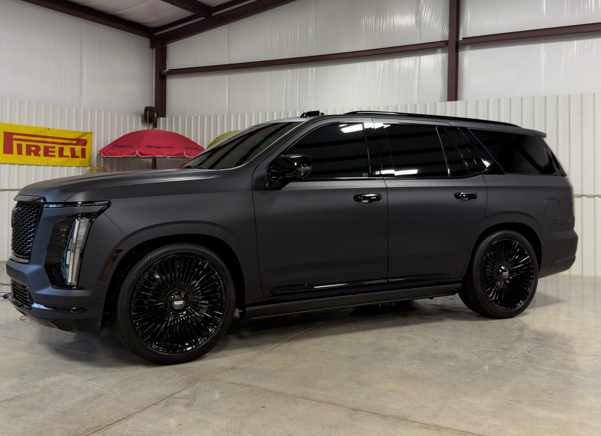 24" Luxury Multi-Spoke Flow Forged Wheels w/ Floating Center Caps | Gloss Black | | Cadillac Escalade, GMC & Chevrolet