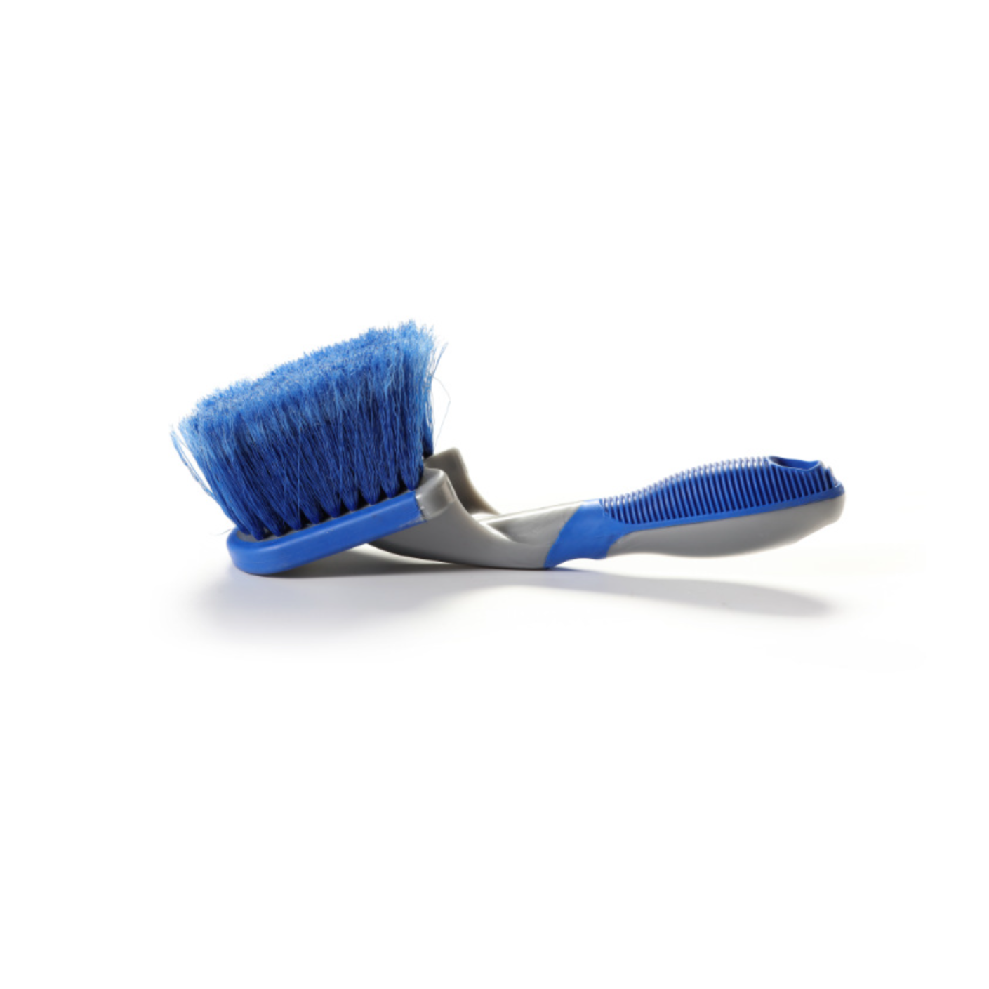 Blue and gray brush on a white background